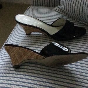 Anne Klein Patent Leather Basketweave Heels